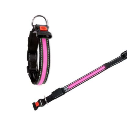 Karlie Flamingo oLED Halsband mit USB Ladegerät - Pink 44 - 48 cm