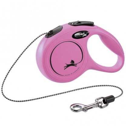 FLEXI Rollleine New CLASSIC Seil - 3m, bis 8kg Pink