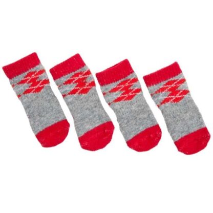 Karlie Doggy Socks Hundesocken 4er Set - Rot/Grau S