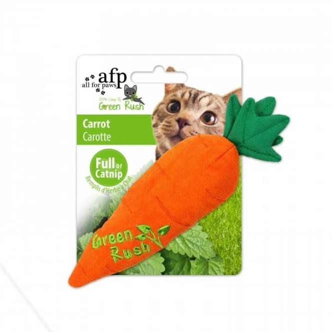 All for Paws Green Rush Carrot Katzenspielzeug mit Catnip