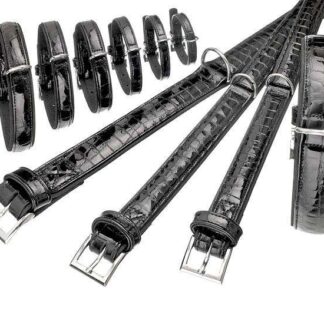 Karlie BUFFALO KROKO Büffelleder-Halsband - Schwarz 10 mm, 27 cm