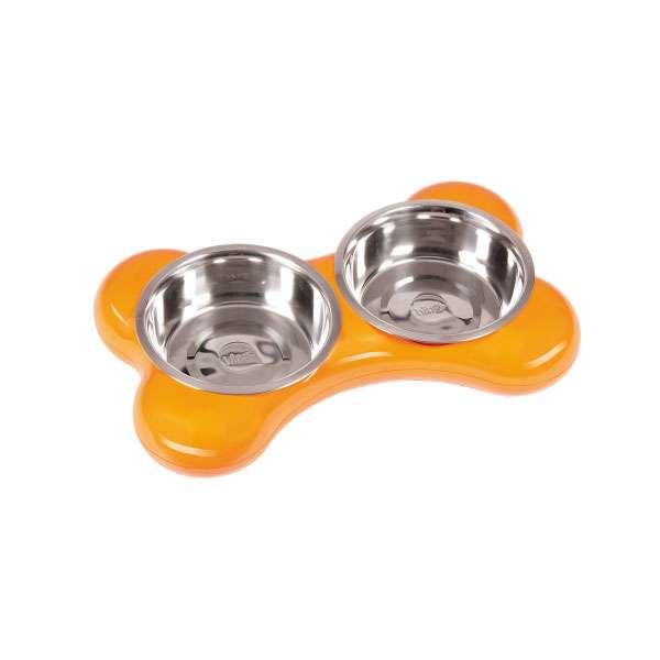 Karlie Flamingo The Bone Bowl Doppelnapf - 2 x 1.500 ml Orange