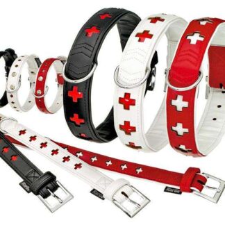 Karlie ART KUNSTLEDER Halsband CROSS - Rot 50 cm