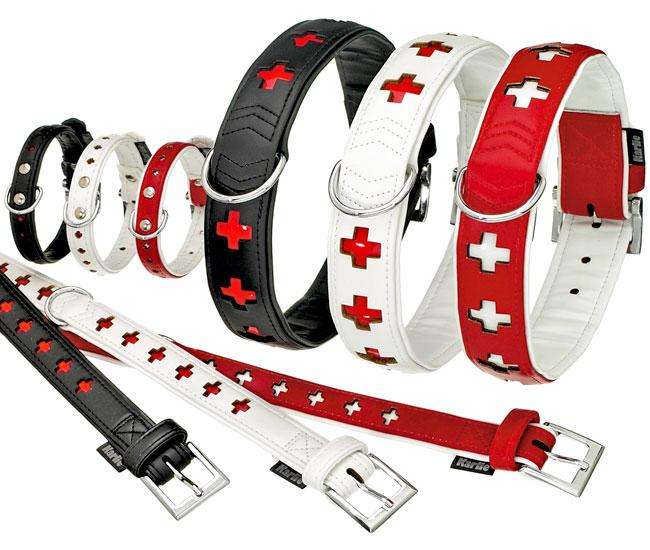 Karlie ART KUNSTLEDER Halsband CROSS - Rot 27 cm