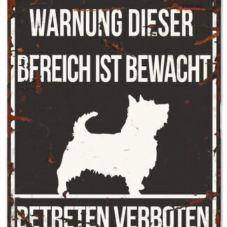 D&D Warnschild groß Terrier, schwarz