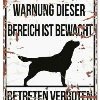 D&D Warnschild groß Retriever, weiß