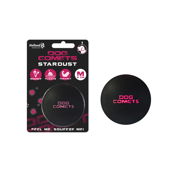 Dog Comets Ball Stardust Schwarz/Rosa