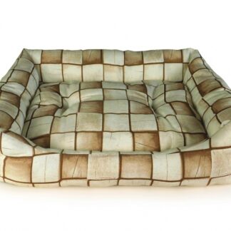 CARBONE Hundebett Domino, 65 x 80 cm Karo-beige