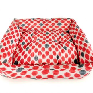 CARBONE Hundebett Domino, 65 x 80 cm Punkte-rot