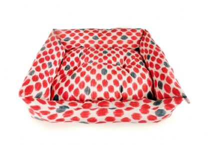 CARBONE Hundebett Domino, 65 x 80 cm Quadrate-rot