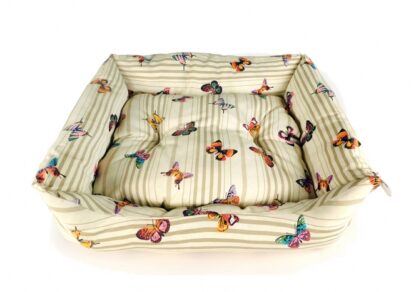 CARBONE Hundebett Domino, 65 x 80 cm Blumen-blau