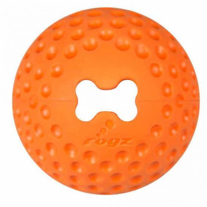 ROGZ GUMZ Hundeball, 7,8 cm - befüllbar orange