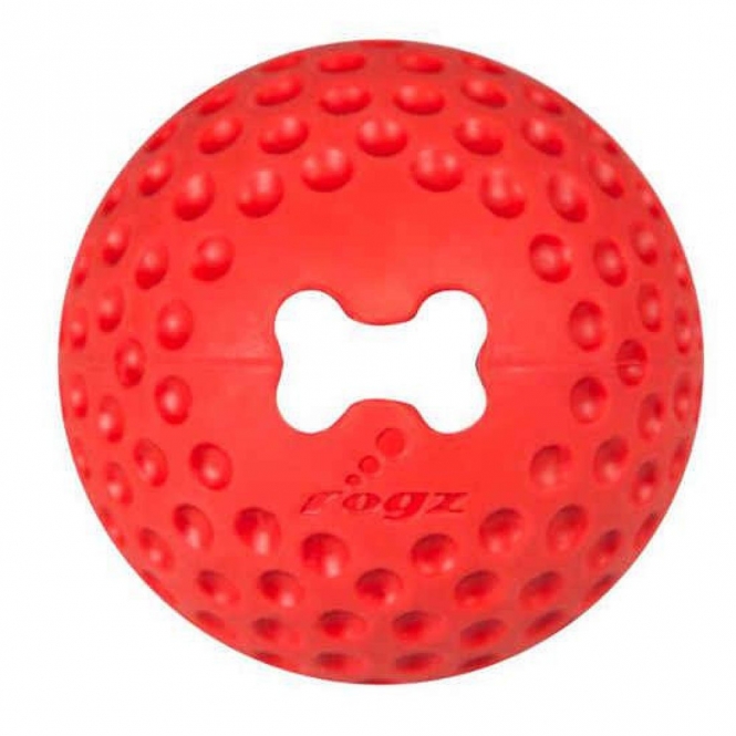 ROGZ GUMZ Hundeball, 7,8 cm - befüllbar rot