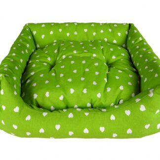 CARBONE Hundebett Domino, 65 x 80 cm Herzen-grün