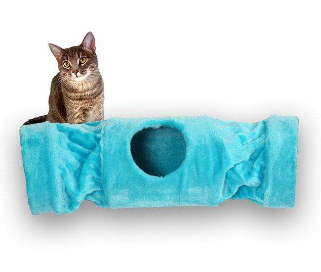 Pet-Star Katzentunnel MELLY, 90 cm Hellblau