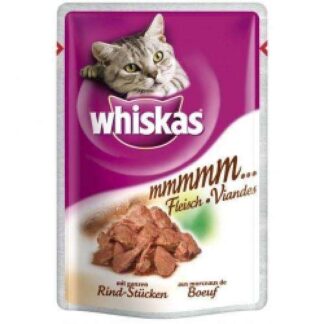 Whiskas Mmmmm mit saftigen ganzen Fleischstuecken mit Rind 85 g