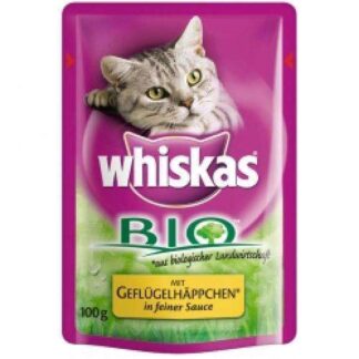 Whiskas Bio mit Gefluegelhaeppchen in feiner Sauce 100 g